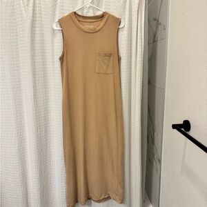 Everlane Khaki Cotton T-shirt Midi Dress Size S